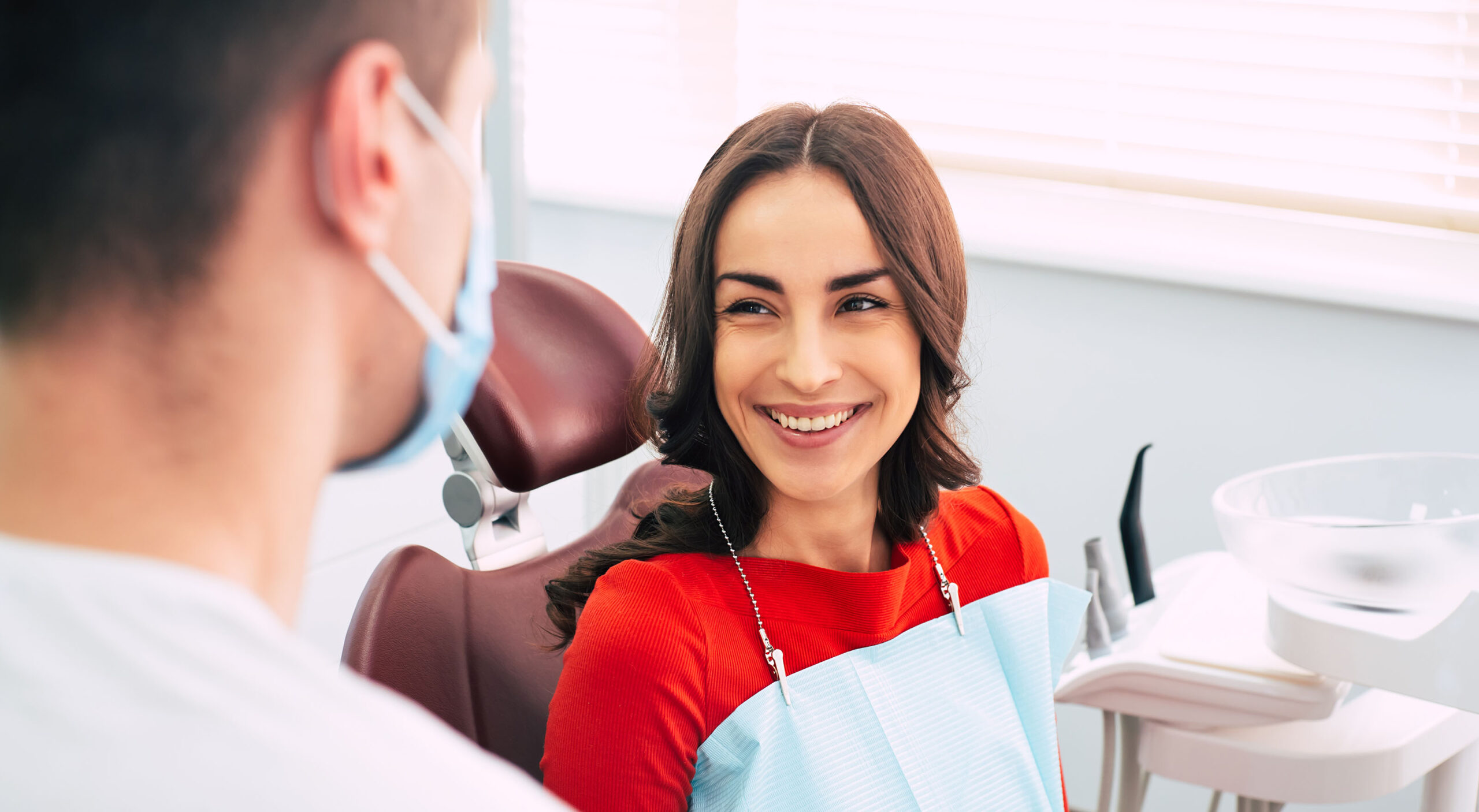 patient talking to dental professional